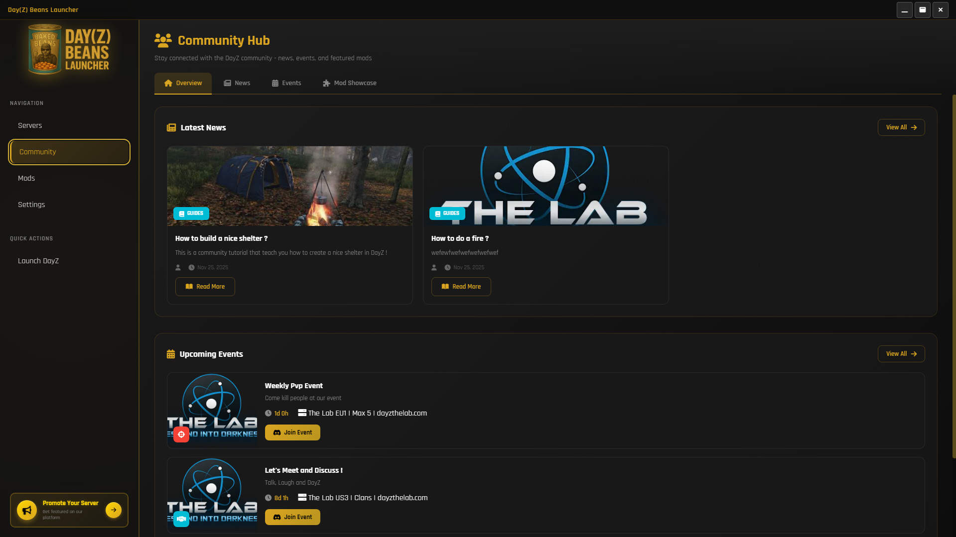 Day(Z) Beans Launcher - Community Features